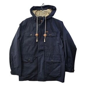 Dark Seas Division Mens Hooded Field Jacket Navy Utility Medium Port Coat‎ Rain